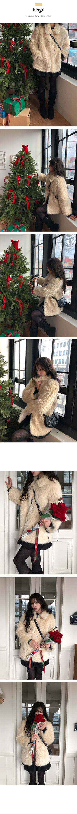 Kumo Winter Collar Fur Midi Half Jacket