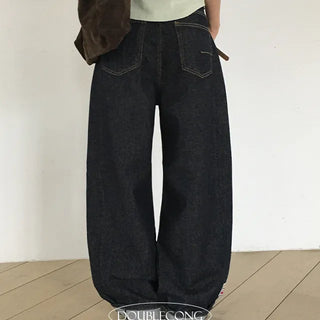 Patch Hem Roll Up Loose Pants