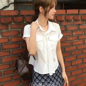 Pocket Tie Short Sleeve Shirt