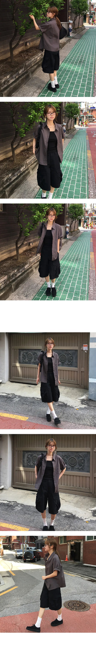 Ako adjustable waist Bermuda pants