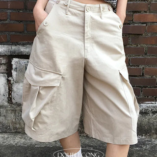 Ako adjustable waist Bermuda pants