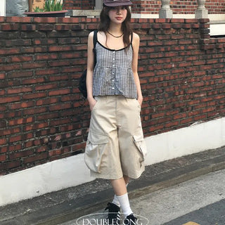 Ako adjustable waist Bermuda pants