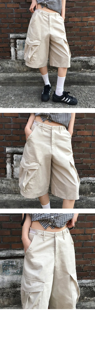 Ako adjustable waist Bermuda pants