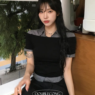 Plain Off Shoulder Boat Neck Tee