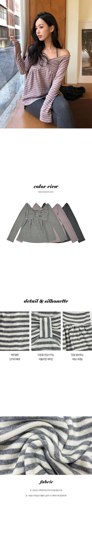 Sering Ribbon Single breasted T shirt