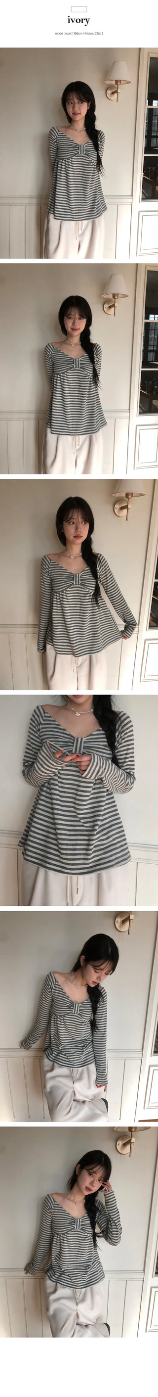 Sering Ribbon Single breasted T shirt