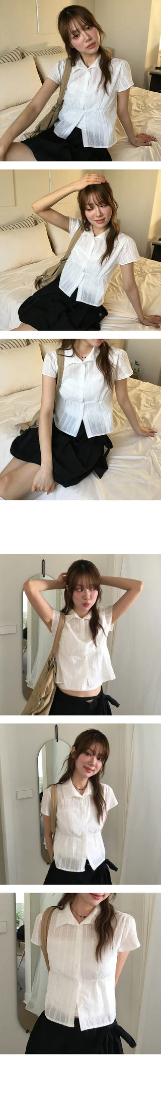 Mining Short Sleeve Shirt Blouse