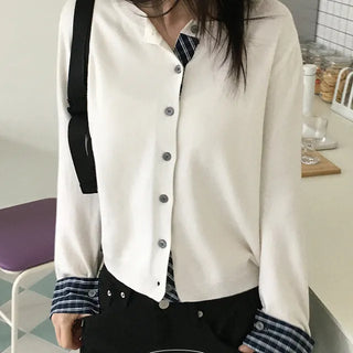 Use Check Layered Cardigan