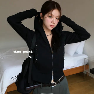 His Stud Line Hooded Zip Up