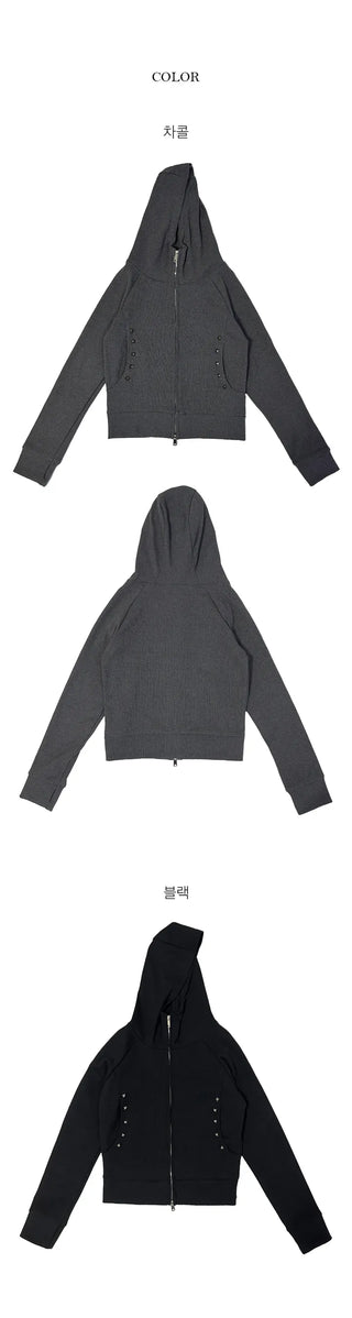 His Stud Line Hooded Zip Up