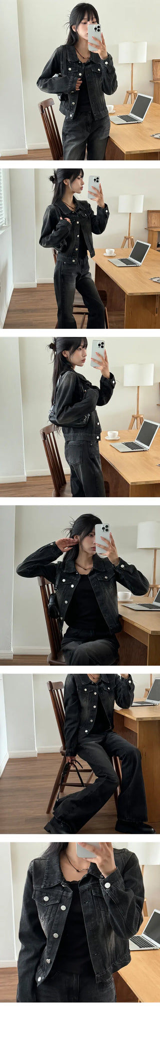 Double washed denim jacket