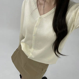 Soft Basic V Neck Cardigan