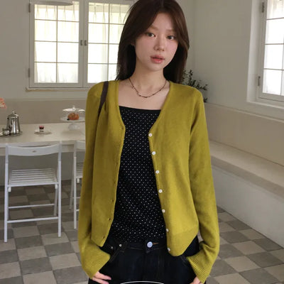 Spring V neck cardigan