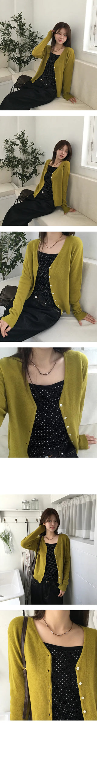 Spring V neck cardigan