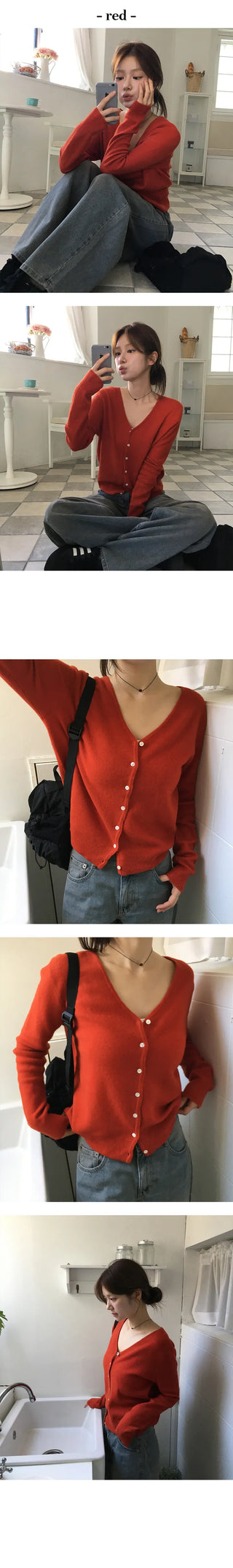 Spring V neck cardigan