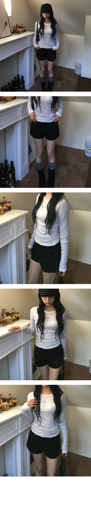 Burden High Waist Cotton Shorts