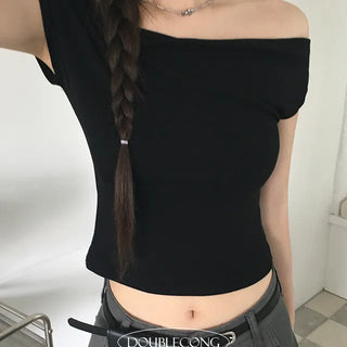 Nuts Off Shoulder Slim Fit Short Sleeve