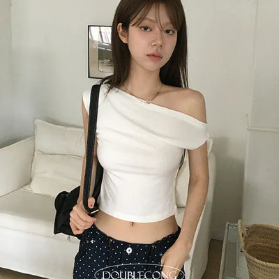 Nuts Off Shoulder Slim Fit Short Sleeve
