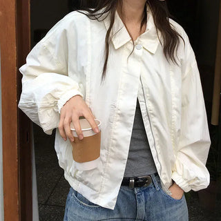 Rain loose fit windbreaker blouson