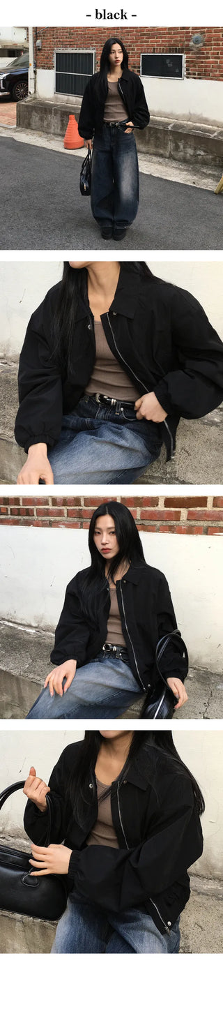 Rain loose fit windbreaker blouson