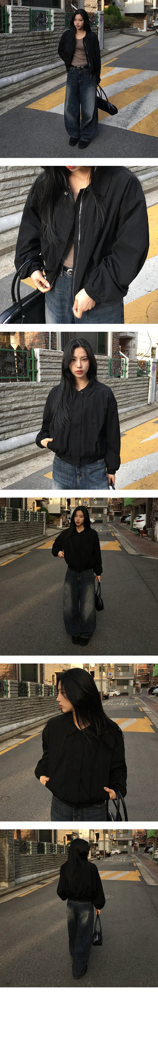 Rain loose fit windbreaker blouson