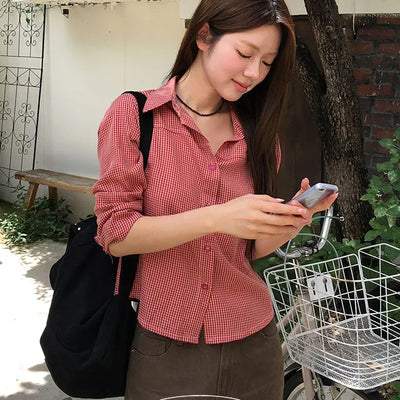 Road crop check shirt