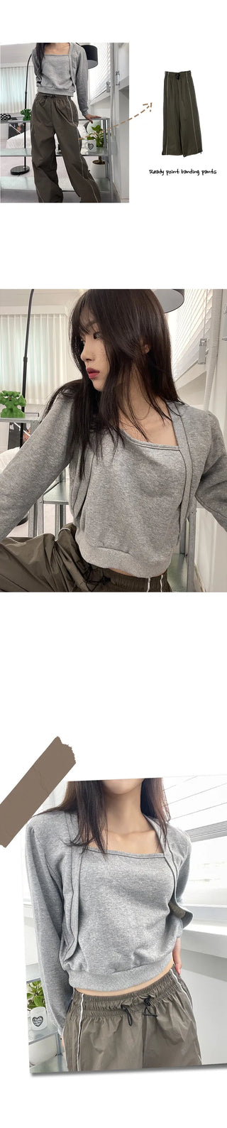 Crop raw fabric bolero