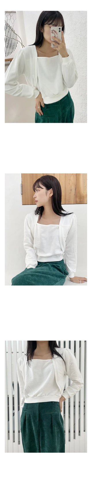 Crop raw fabric bolero