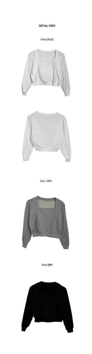 Crop raw fabric bolero