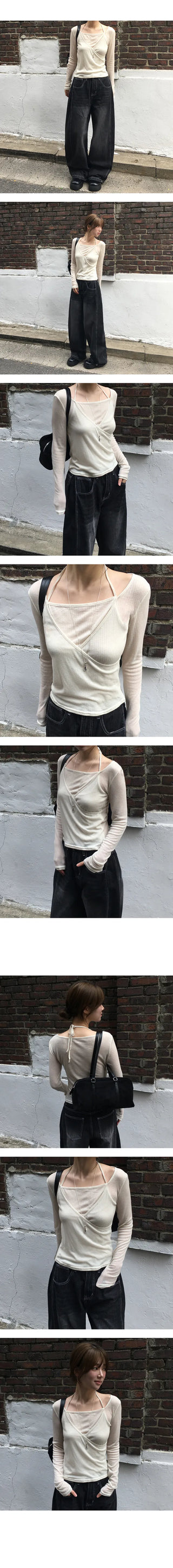 Halter Neck Strap See Through Top