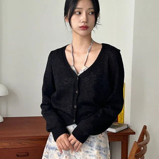 Loose Fit V Neck Summer Cardigan