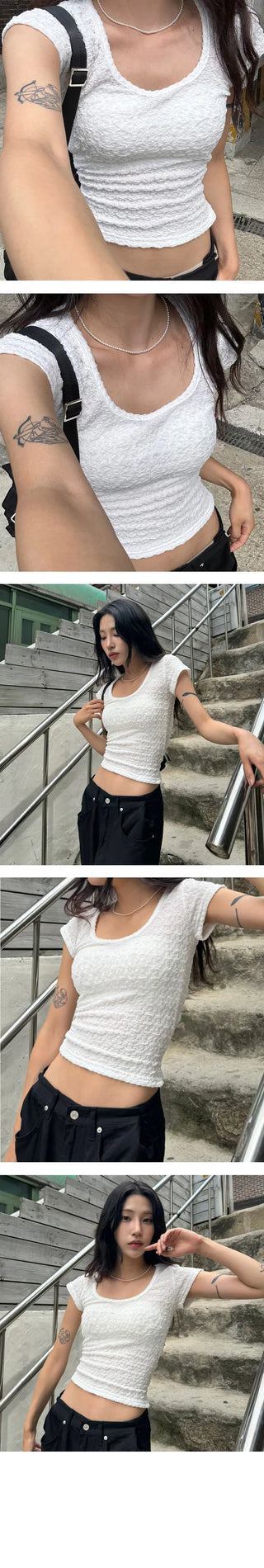 Sale Backtime From Backtime Pom pom Crop Tee