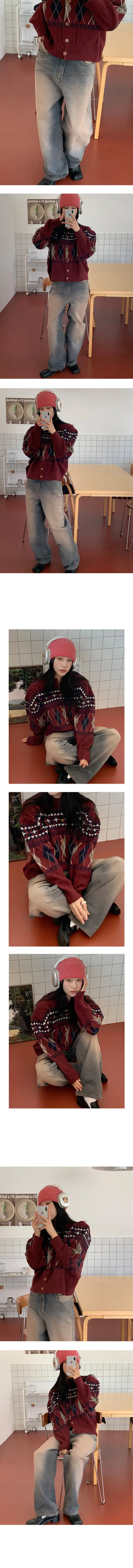 Merry Nordic Argyle Cardigan