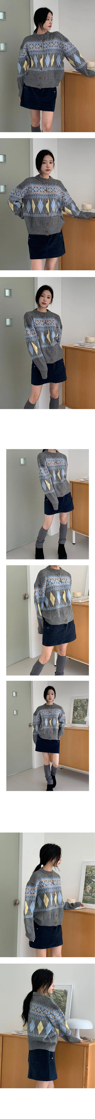 Merry Nordic Argyle Cardigan