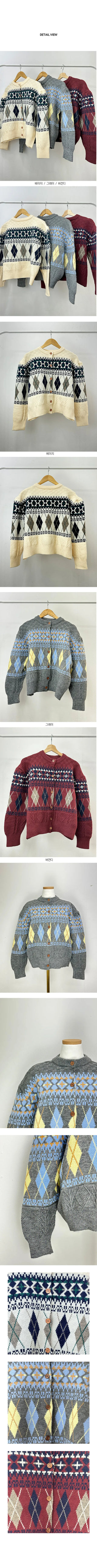 Merry Nordic Argyle Cardigan