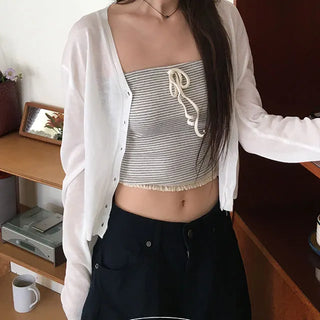 V neck Linen Sale Item Cardigan