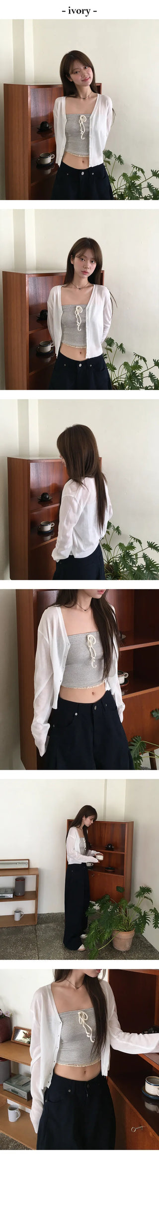 V neck Linen Sale Item Cardigan