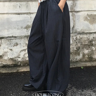 Color block banding nylon slacks