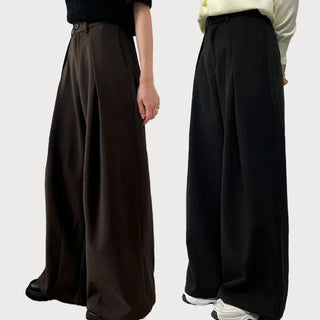 Inner fleece Unique tuck wide slacks