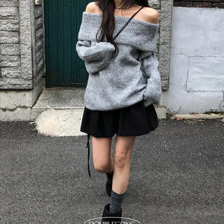 Ravi Off Shoulder Long Loose Knit