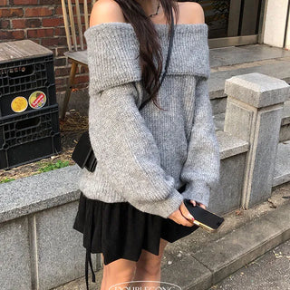Ravi Off Shoulder Long Loose Knit