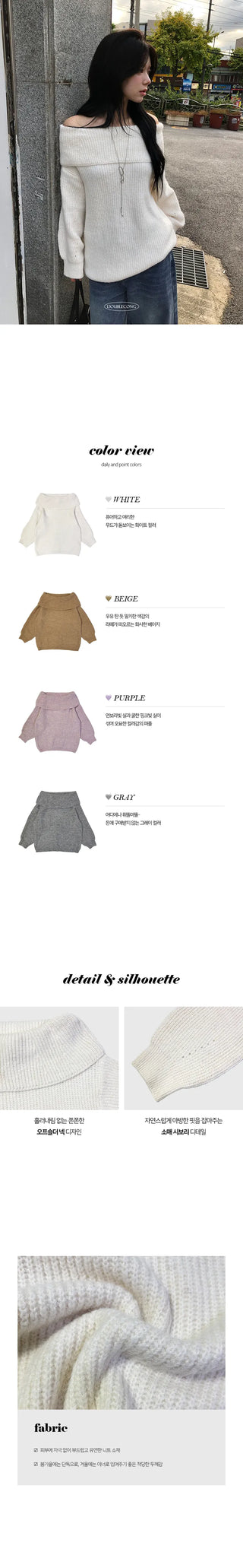 Ravi Off Shoulder Long Loose Knit