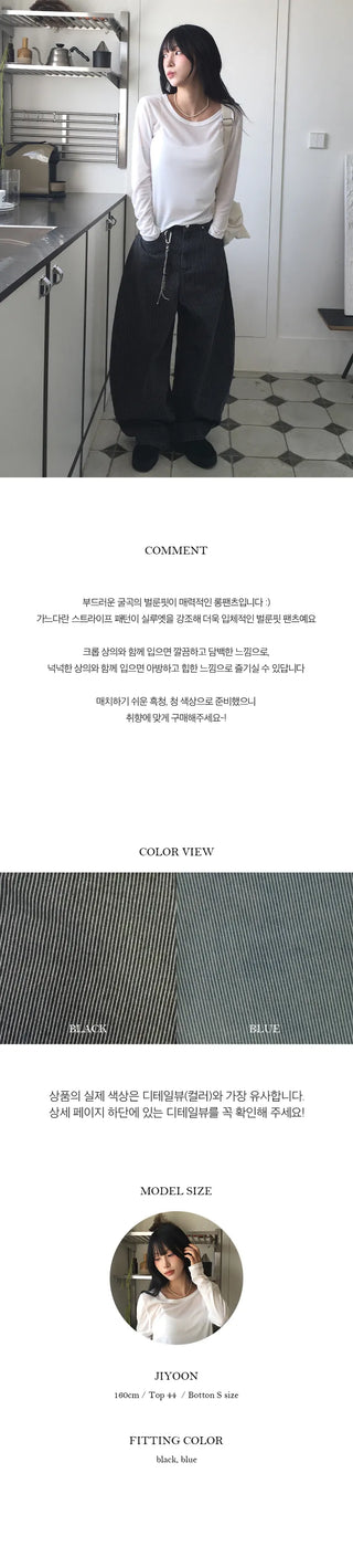 Mega Stripe Balloon Long Pants