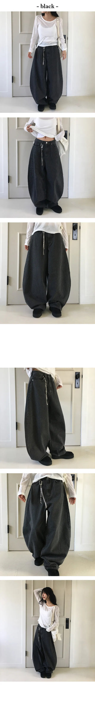 Mega Stripe Balloon Long Pants