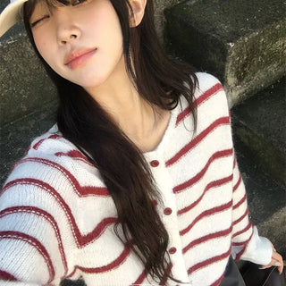 Selling Stripe Knit Cardigan
