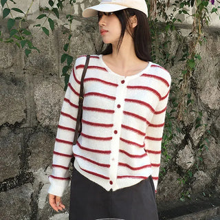 Selling Stripe Knit Cardigan