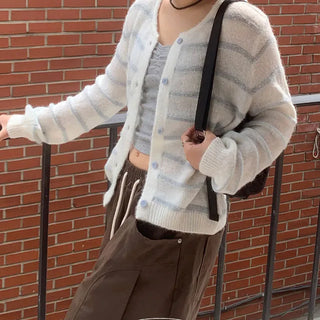 Selling Stripe Knit Cardigan