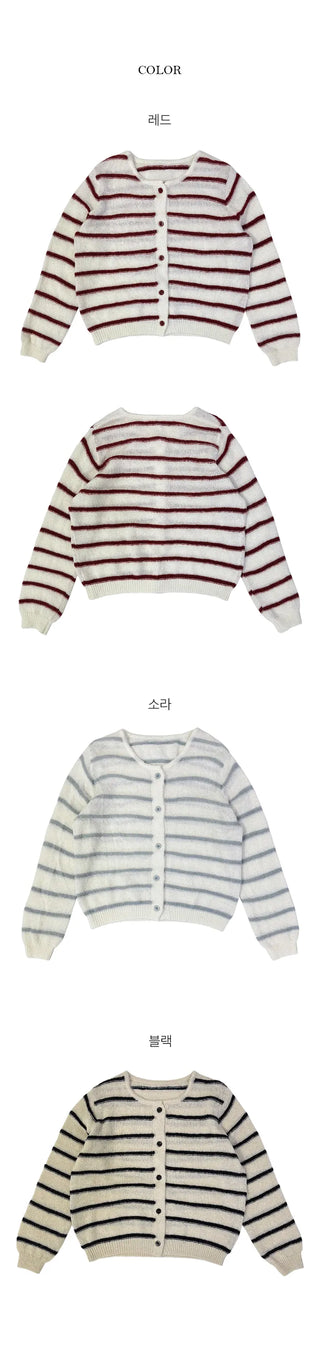 Selling Stripe Knit Cardigan