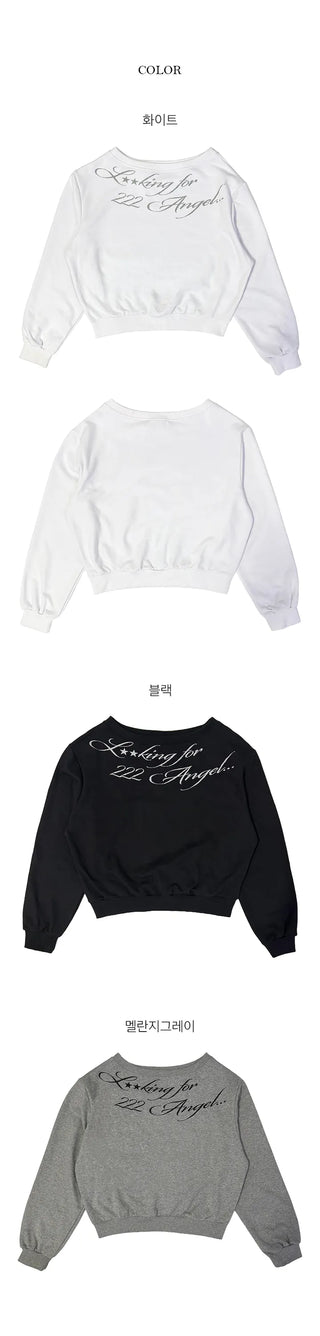Off Shoulder Lettering Man to Man
