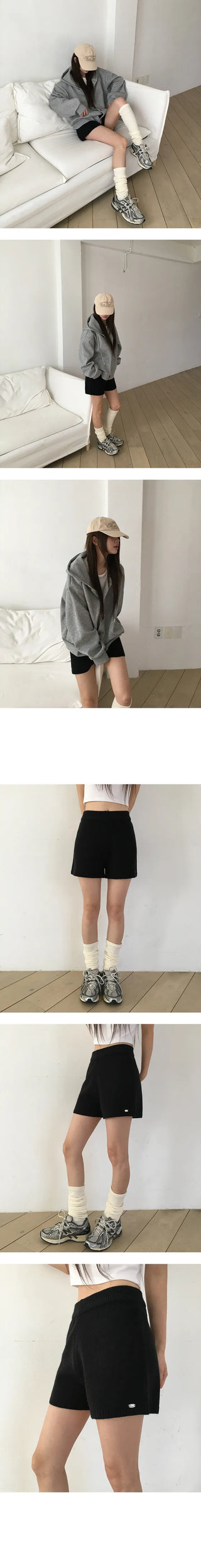 Banding knit shorts